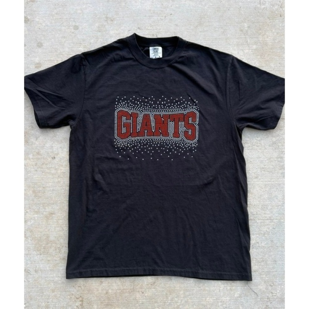 San Francisco Giants Rhinestone Comfort Colors 100% Cotton Graphic Tee Black L